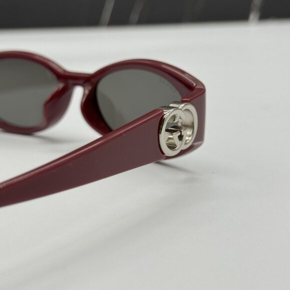 NEW GUCCI GG1662SA 006 SUNGLASSES WOMEN BURGUNDY OVAL EYEWEAR - Picture 6 of 10